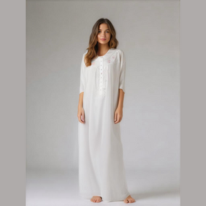 NEW Vintage Barbizon nursing gown • maternity • embroidered flowers • deadstock